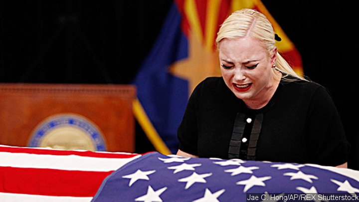 Meghan McCain cries at John McCain's memorial service in Arizona