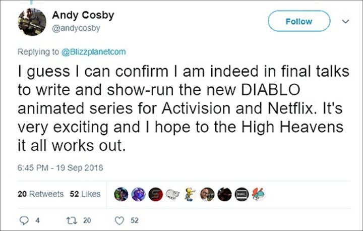 Andrew Cosby's Tweet