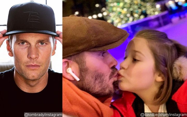 Tom Brady Gushy About David Beckham and Daughter Harper's Kissing Photo Despite Backlash