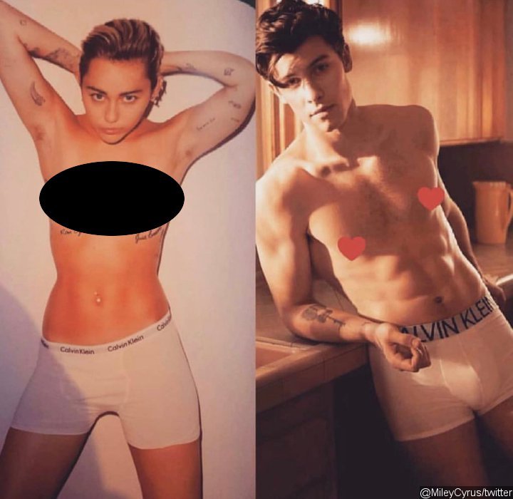 Miley Cyrus Spoofs Shawn Mendes' Calvin Klein Ad