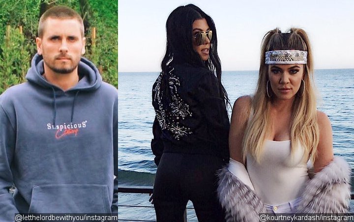 Scott Disick Looks Pissed While Hanging Out With Kourtney and Khloe Kardashian