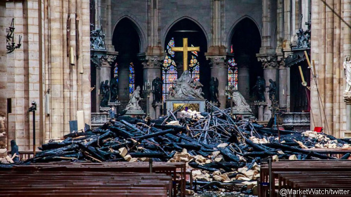 Notre Dame Cathedral One Day After the Fire