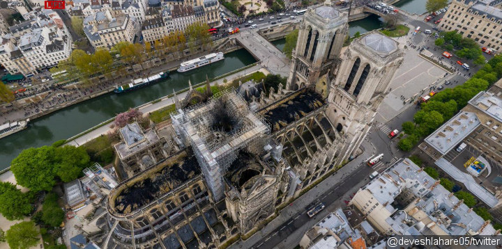 Notre Dame Cathedral One Day After the Fire