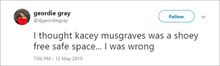 A Fan Disappointed at Kacey Musgraves for Turning Down Drinking From a Shoe