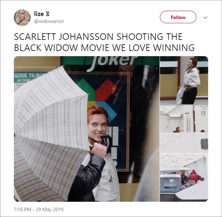 Scarlett Johansson Pictured on Set of Black Widow Solo Movie for the First Time
