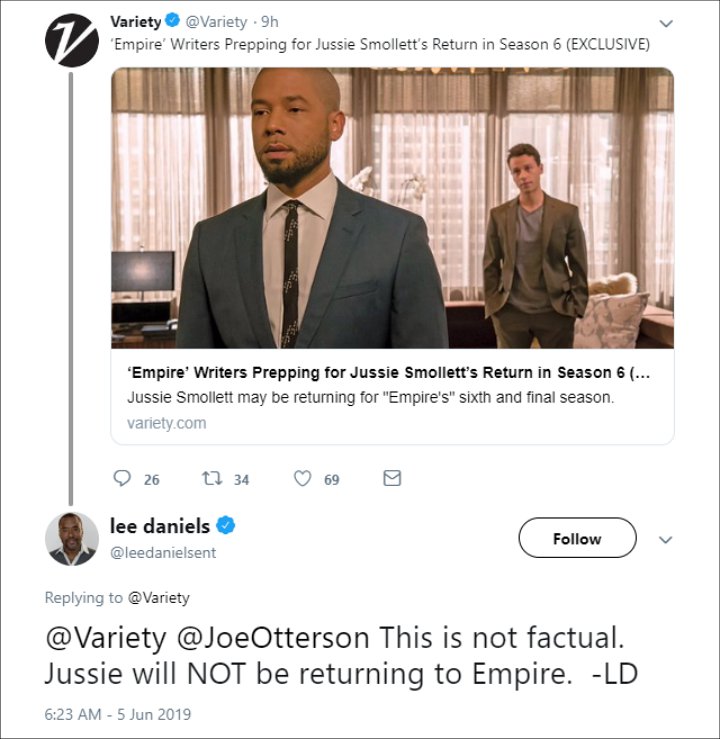 Lee Daniels Confirms Jussie Smollett Won't Return for 'Empire' Season 6