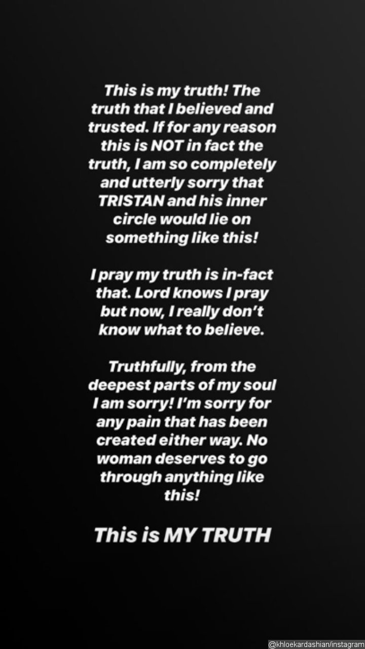 Khloe Kardashian's Instagram post.