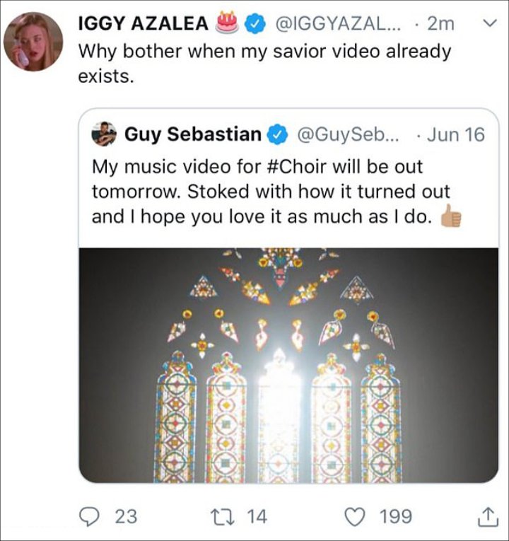Iggy Azalea's Twitter post.