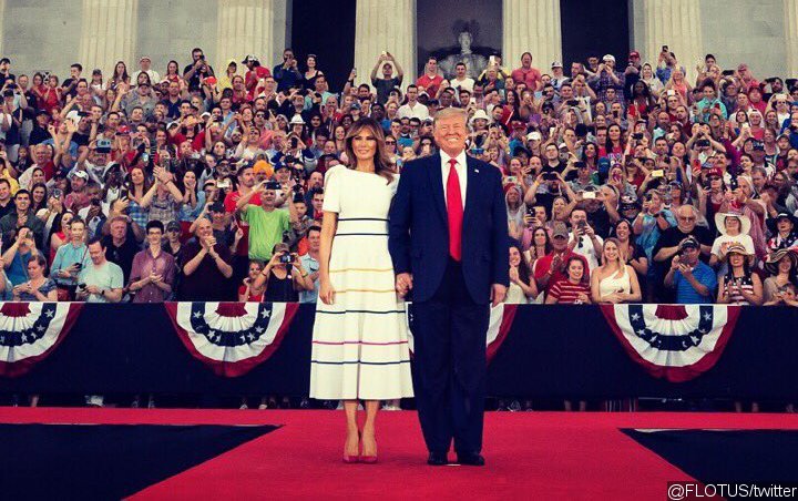 Melania Trump Mocked for Going Braless in White Dress at Fourth of July Event