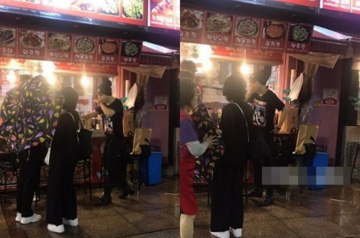Jimin Caught Shopping and Snacking in Dongdaemun