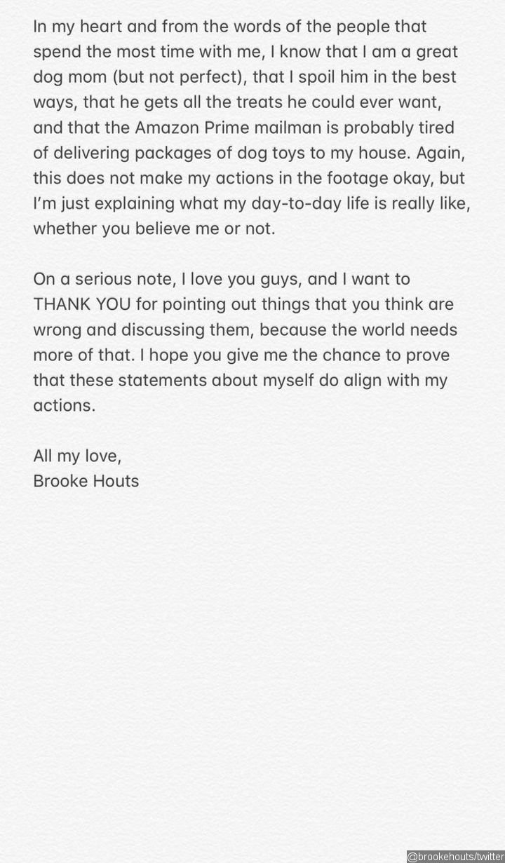 Brooke Houts Apologizes for Slapping Her Dog