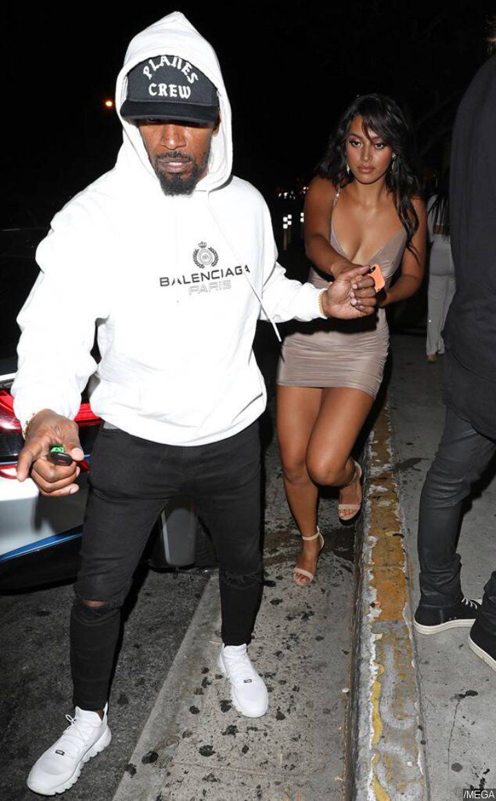 Jamie Foxx Leaving Bootsy Bellows Nightclub With Sela Vave Hand-in-Hand