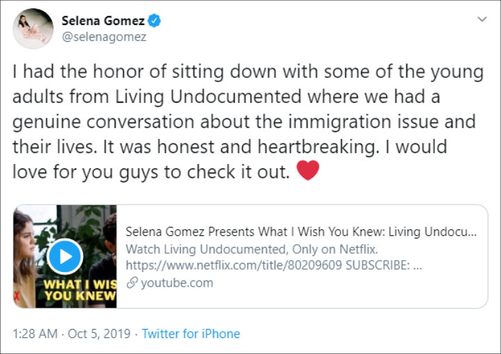 Selena Gomez announced documentary on Twitter
