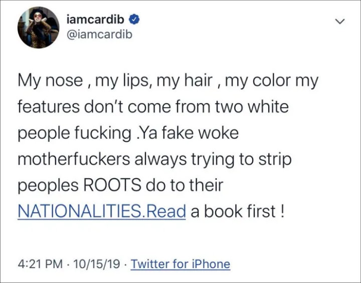 Cardi B Responds to Claim She's Not Black