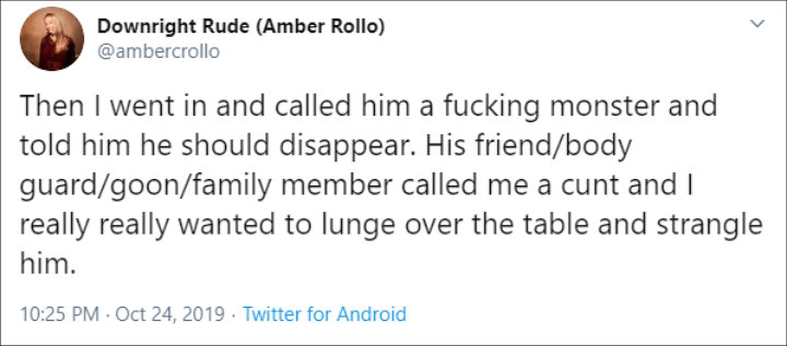 Amber Rollo About Weinstein's Friends Responds