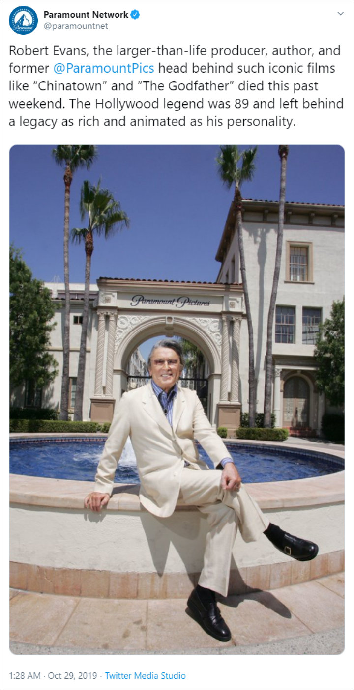 Paramount Pictures Pays Tribute to Robert Evans