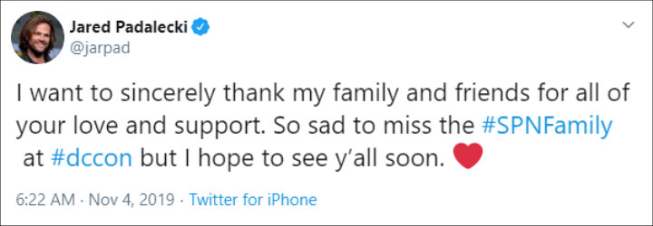 Jared Padalecki Expresses Gratitude for Support After Texas Arrest