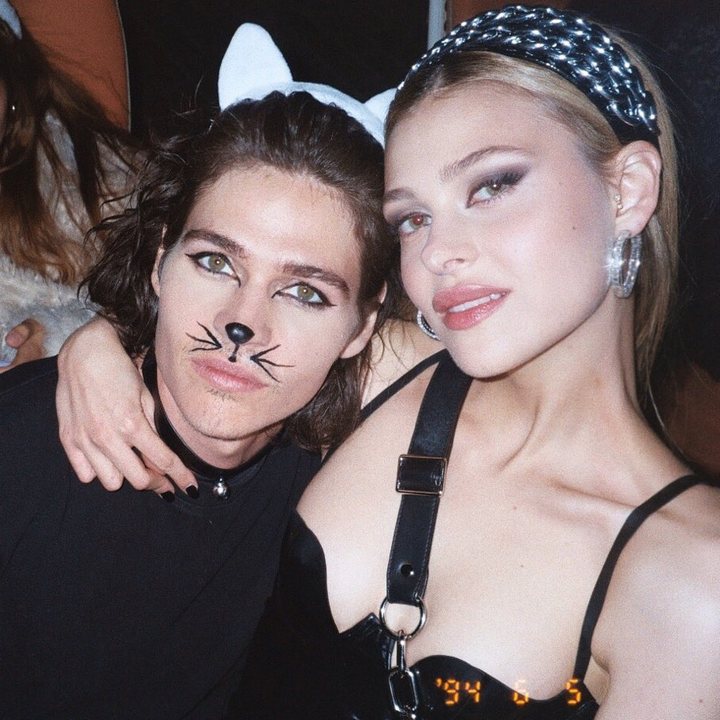Nicola Peltz and her brother at Halloween party
