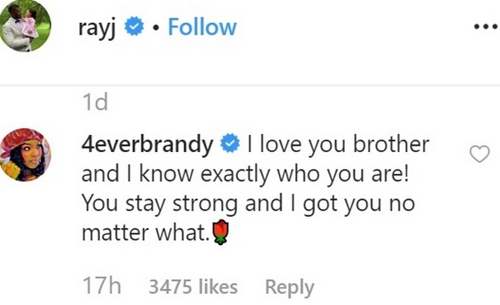 Brandy supports her brother Ray J