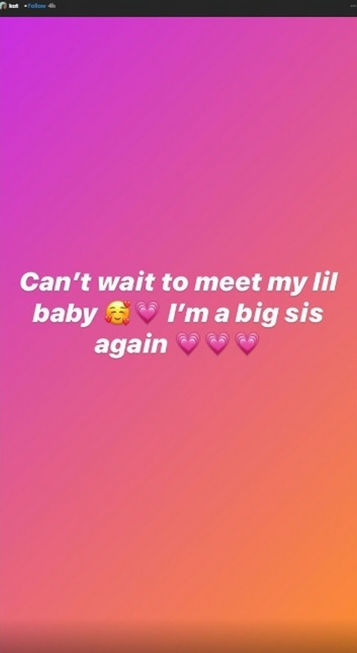 Kaela Tucker is excited to meet her baby sister