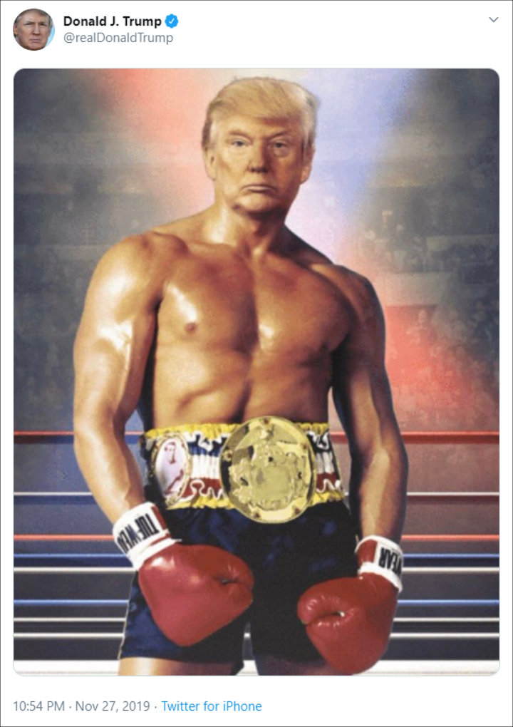 Donald Trump Shares Doctored Photo of His Head on Rocky Balboa's Body