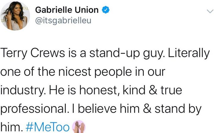 Gabrielle Union supported Terry Crews in 2017