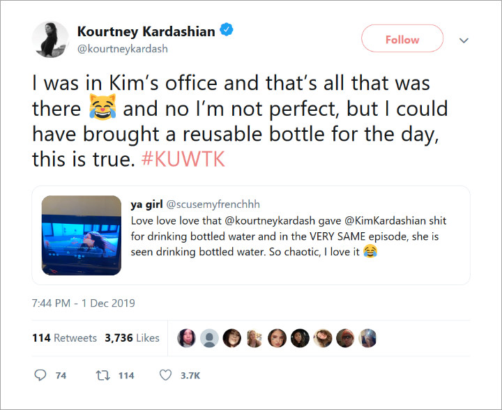 Kourtney Kardashian Clears Up Bottled Water Confusion