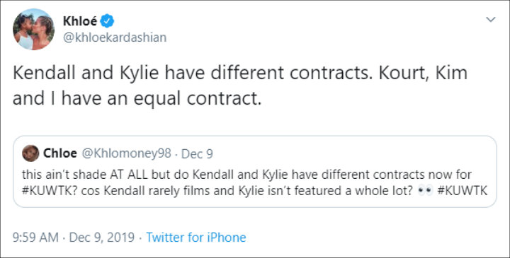 Khloe Kardashian talked about KUWTK contracts