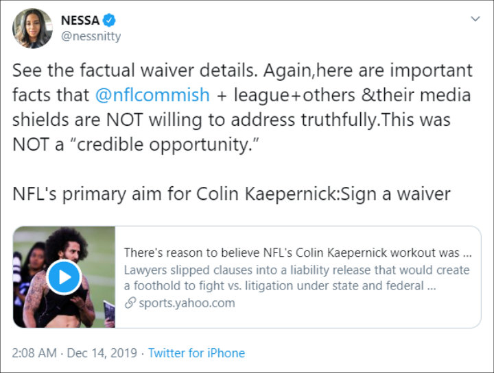 Colin Kaepernick's Girlfriend Lashes Out at NFL Commissioner and Jay-Z for Bust Workout