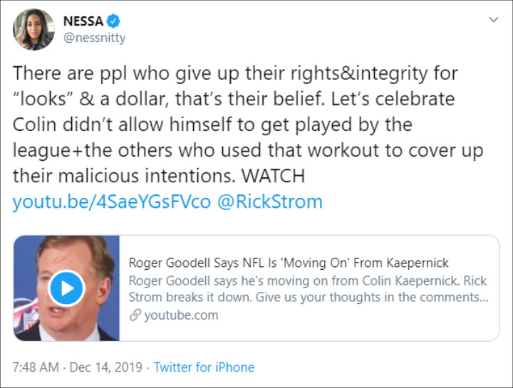 Colin Kaepernick's Girlfriend Lashes Out at NFL Commissioner and Jay-Z for Bust Workout