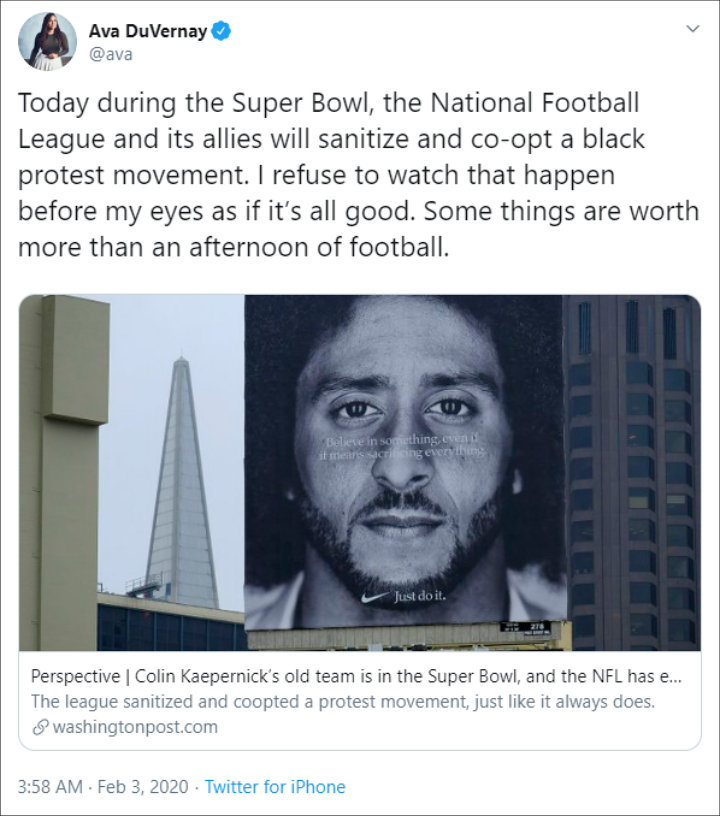 Ava DuVernay supports Colin Kaepernick