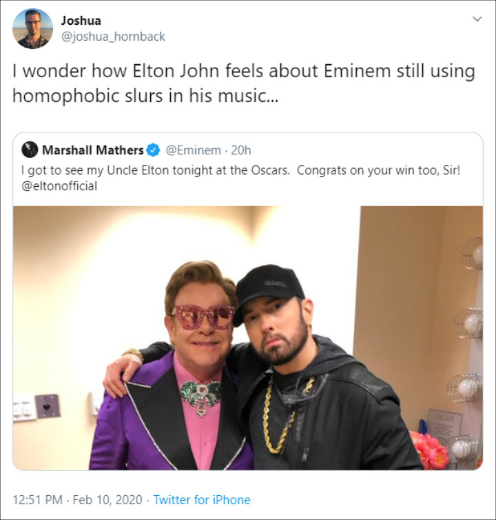 Eminem is dragged for homophobic slurs