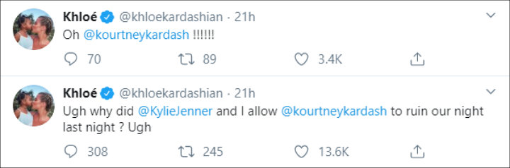 Khloe Kardashian's cryptic tweets about Kourtney