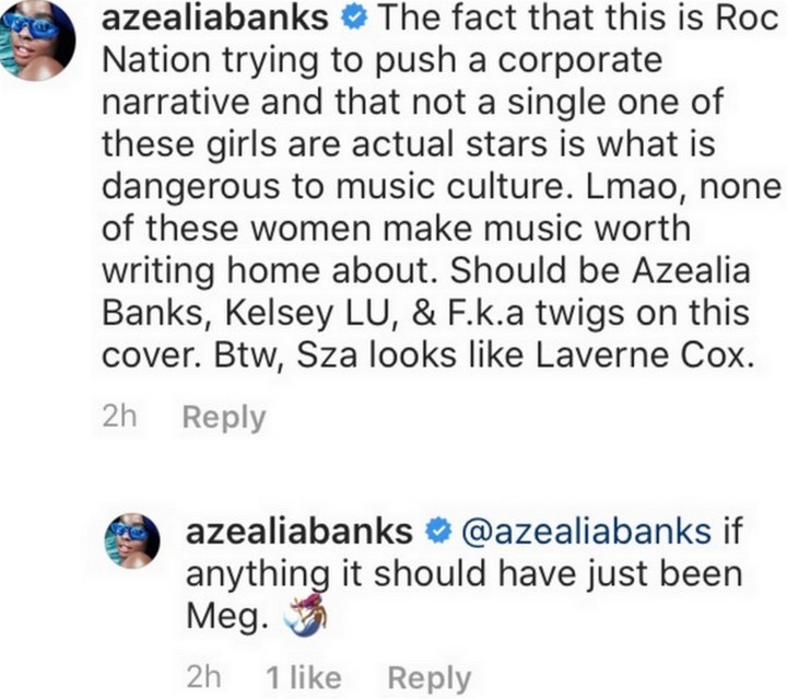 Azealia Banks criticizes Rolling Stone's cover