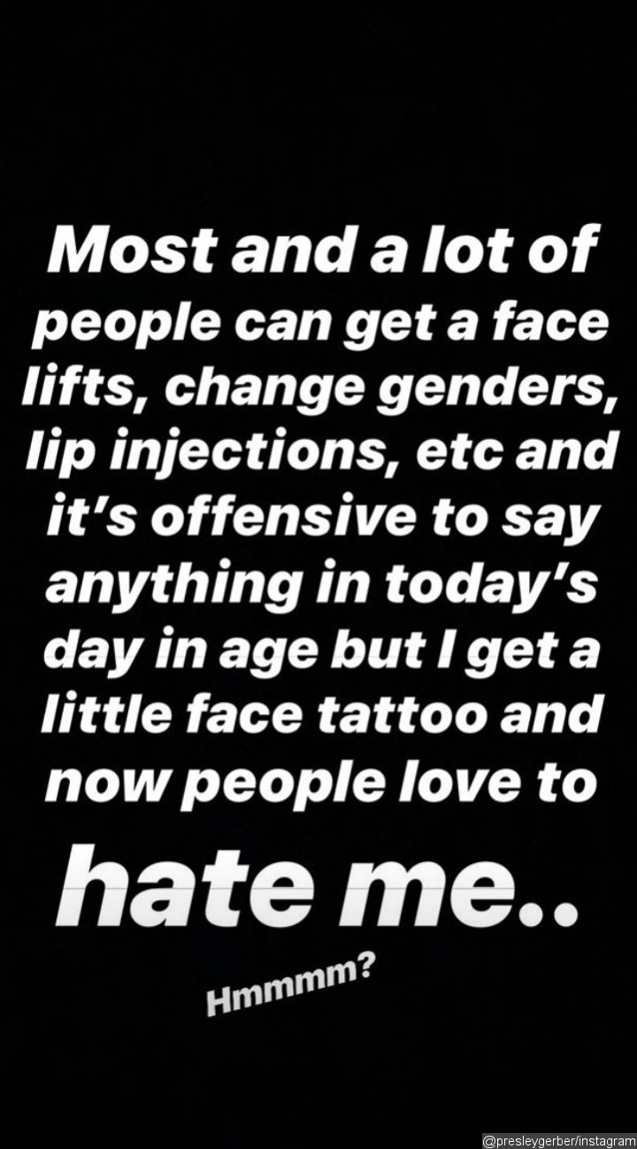 Presley Gerber Addresses the Hate He Received for His Face Tattoo