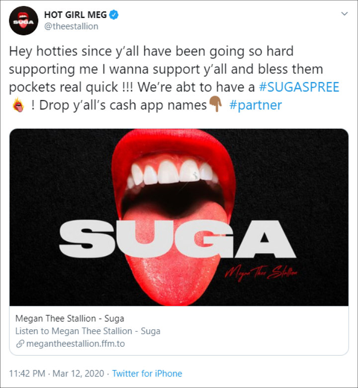 Megan Thee Stallion Offers to Pay Fans' Bills Amid Coronavirus Pandemic