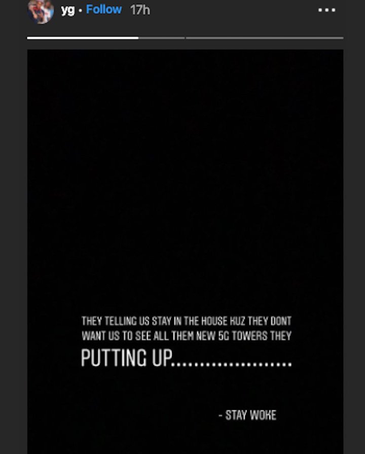 YG shared coronavirus conspiracy theory