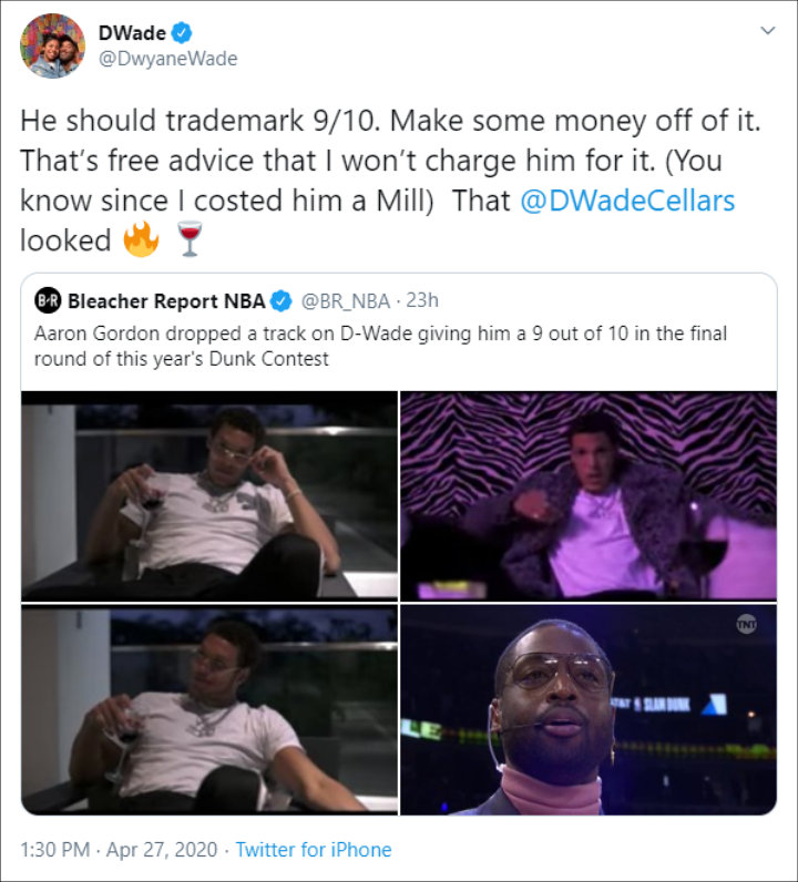 Dwyane Wade responds to Aaron Gordon's diss track.