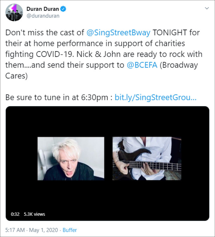 Duran Duran Tweets About 'Sing Street' Cast's Livestream Event