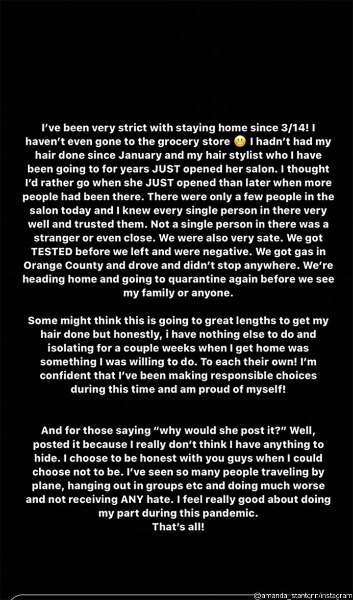 Amanda Stanton's IG Story 1