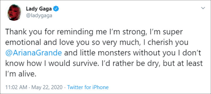 Lady GaGa's Twitter Post