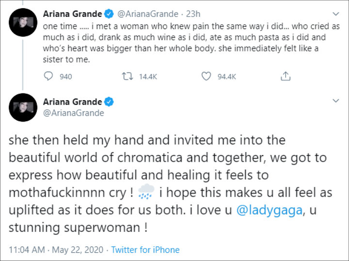 Ariana Grande's Twitter Post