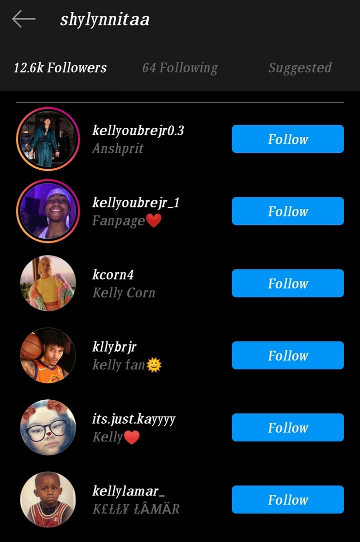 Kelly Oubre Jr.'s fanpages are following Shy's Instagram