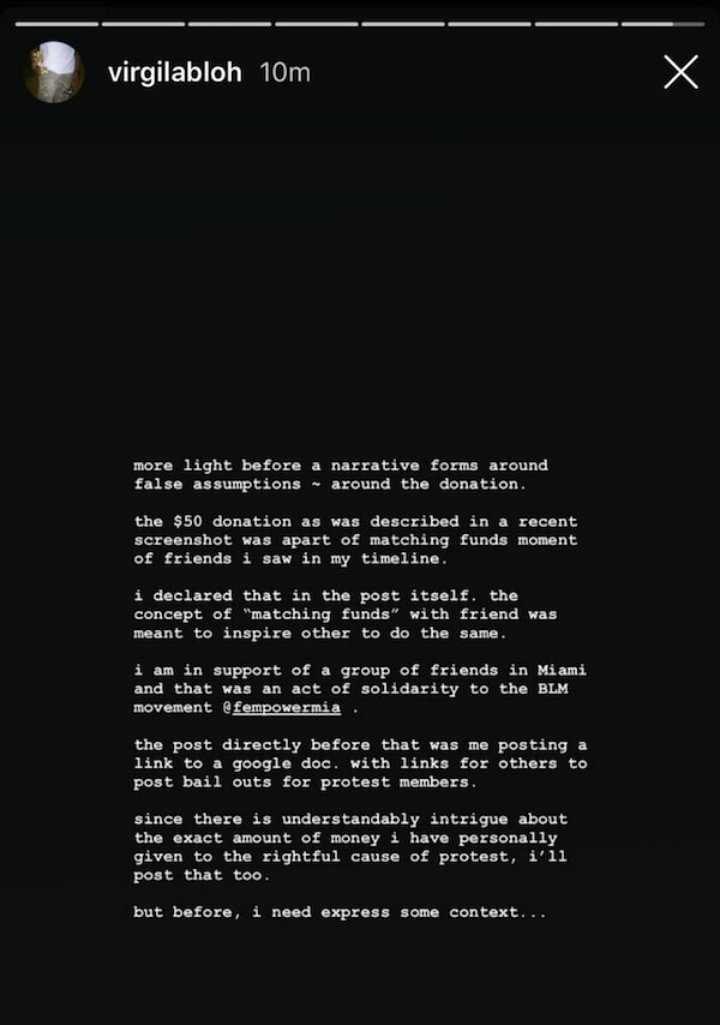 Virgil Abloh's BLM Donation
