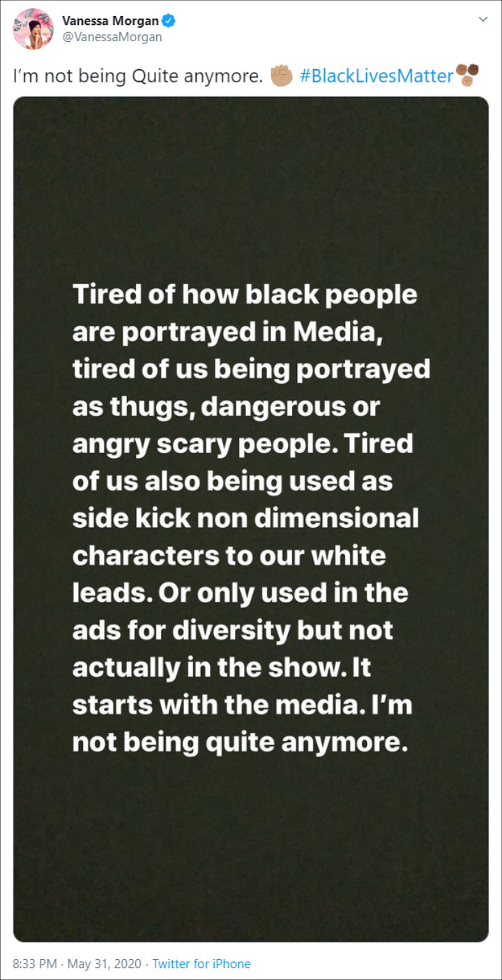 Vanessa Morgan's Tweet 02