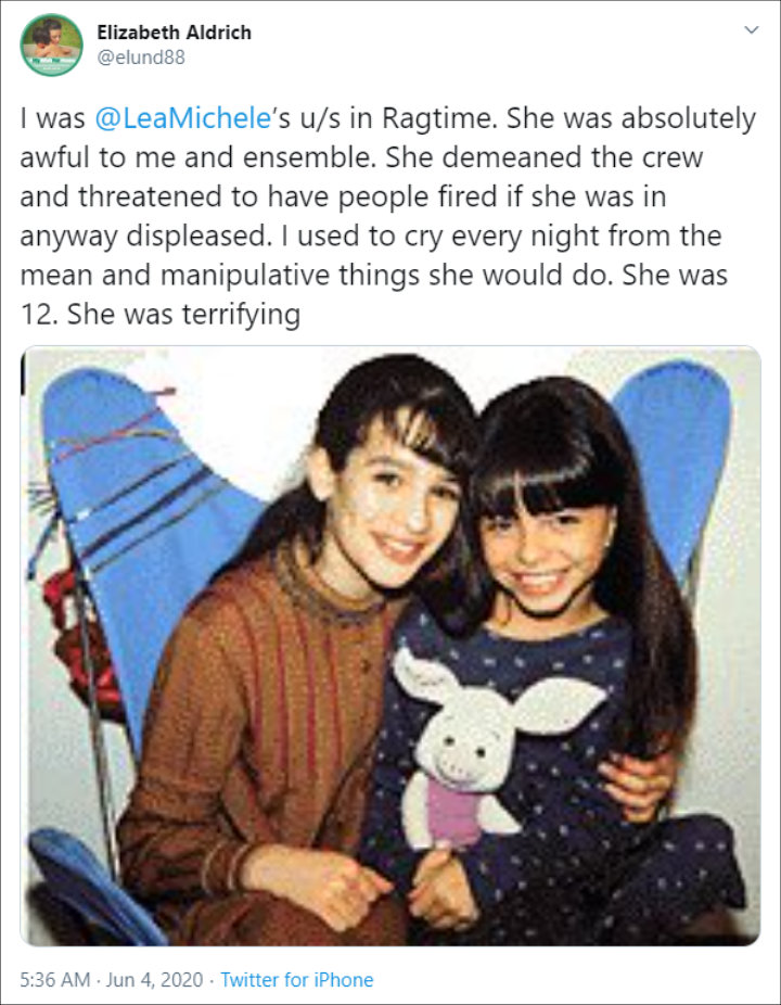 Elizabeth Aldrich on Her 'Ragtime' Co-Star Lea Michele