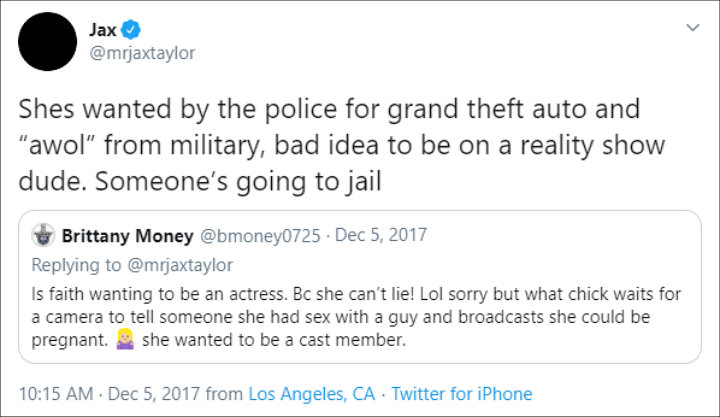 Jax Taylor's Twitter Post