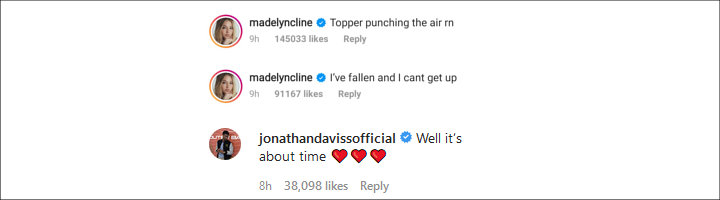 Madelyn Cline's IG Comments