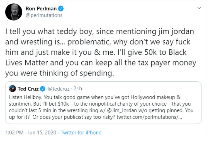 Ron Perlman and Ted Cruz's Twitter Feud