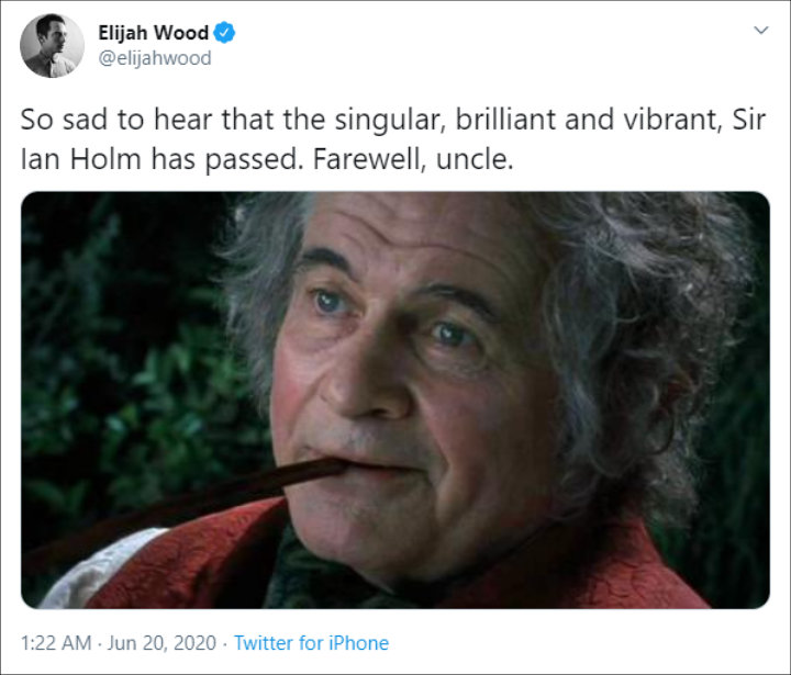 Elijah Wood's Twitter Post